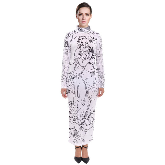 DPIDOL Art Collection Turtleneck Maxi Dress